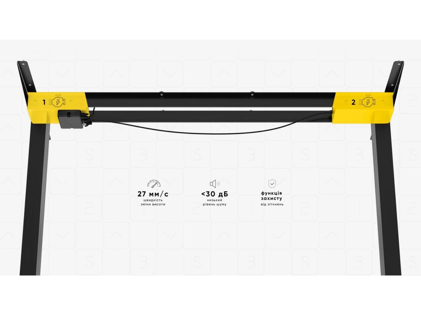 Стіл з електрорегулюванням висоти Mealux PowerDesk Duo Black (EVO-242 Duo B/B) — фото 10